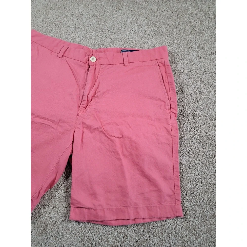 Vineyard Vines Breaker Shorts Men's 36x9 Pink Cotton Linen 4 Pocket Chino Preppy